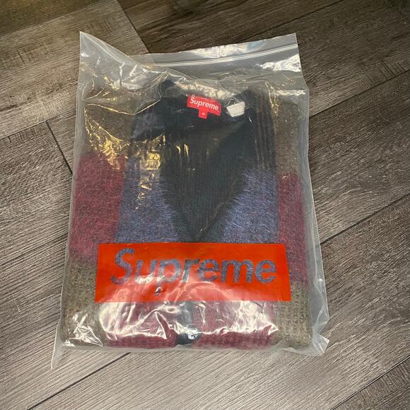 Supreme Brushed Grid Cardigan Black SS22 Size Medium - Picture 2 of 7